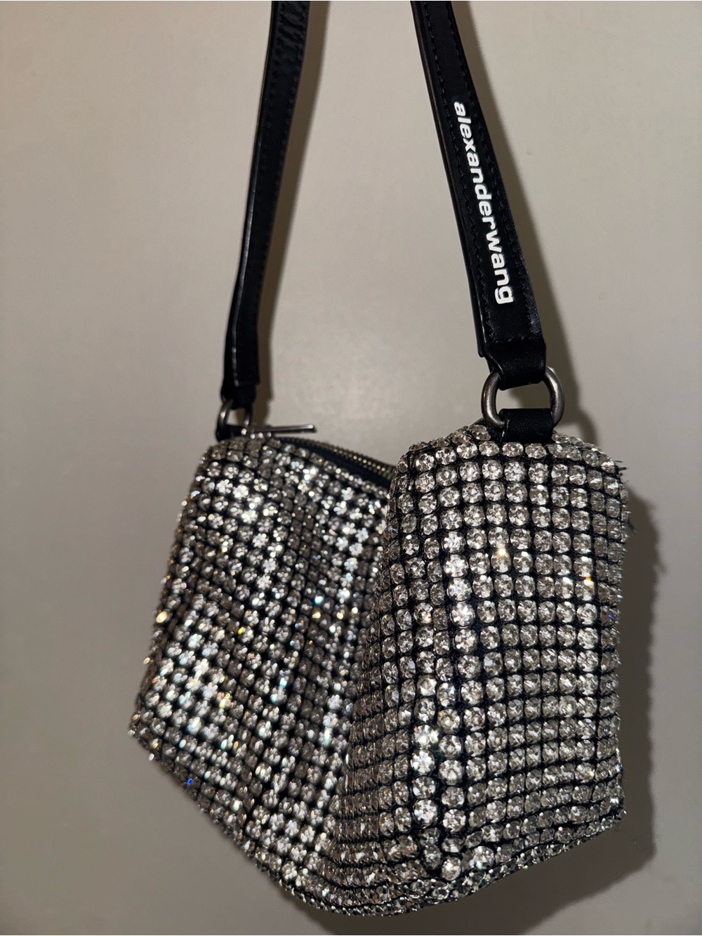 Alexander Wang Crystal Mesh Mini Shoulder Bag in Silver and Black